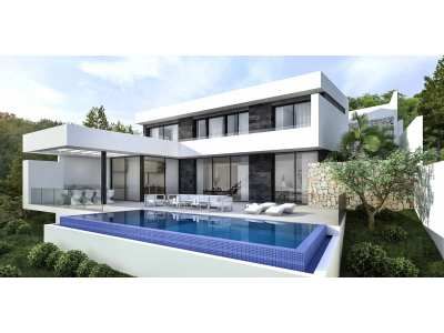 En venta Villa independiente moderna sobre plano, Moraira, Alicante, Comunidad Valenciana, España
