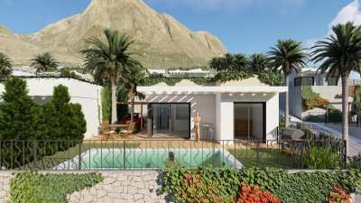 En venta Villa independiente moderna sobre plano, Polop, Alicante, Comunidad Valenciana, España